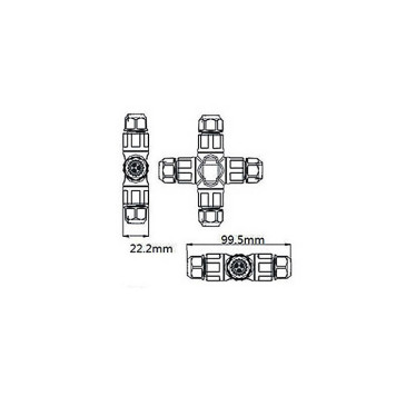 Коннектор-разветвитель герметичный винтовой XYX21-W01(3P)